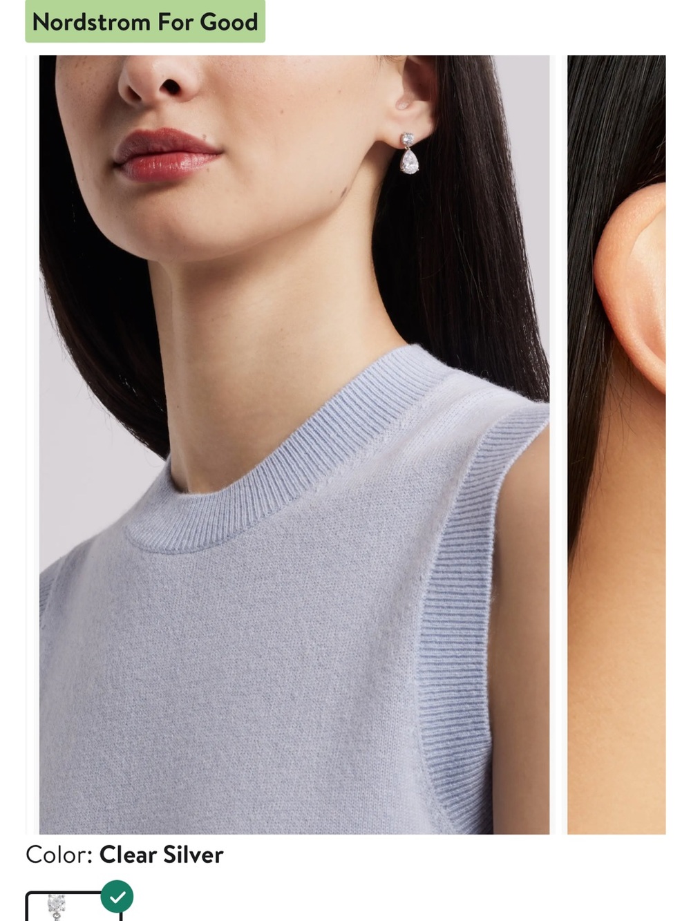 Teardrop Diamond Earrings - Picture 3 of 4